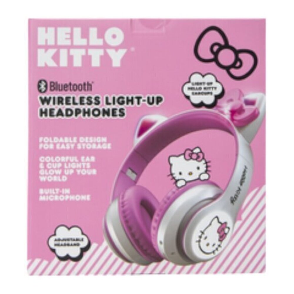 Hello Kitty Limited Edition Cat Ear Bow Wireless Light Up Headphones Sanrio New - Picture 5 of 5